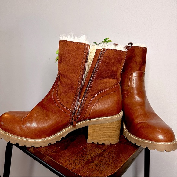 🎉HOST PICK🎉 Tan/Brown Faux Suede & Leather Heeled Boots - Picture 6 of 6